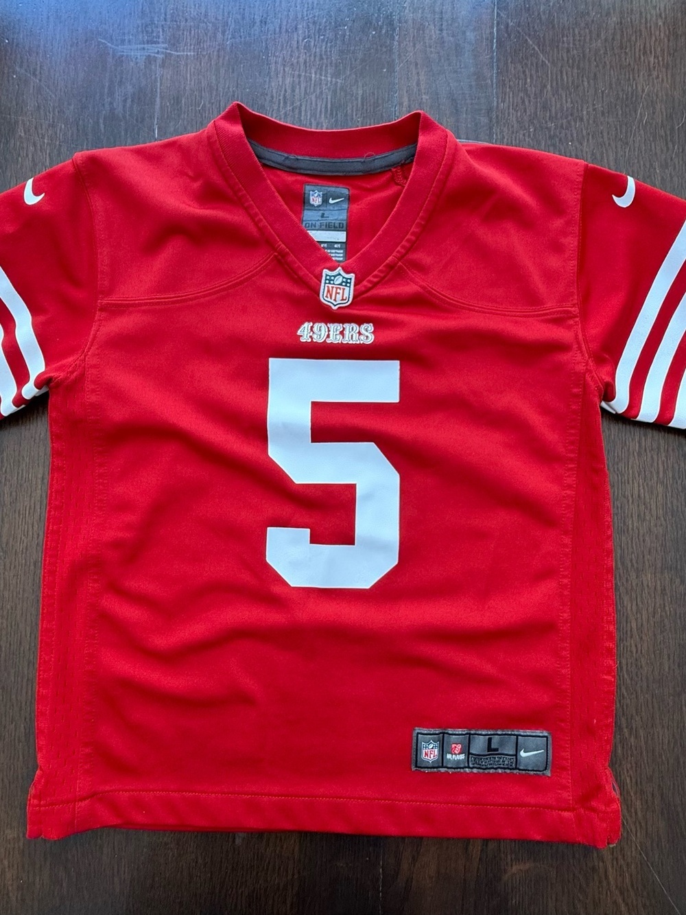 Nike Kids Trey Lance San Francisco 49ers Red N FL Jersey #5 youth large